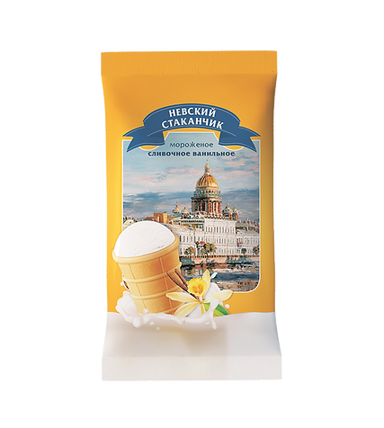 Мороженое Невский сливочно-ванильный вафельный стаканчик