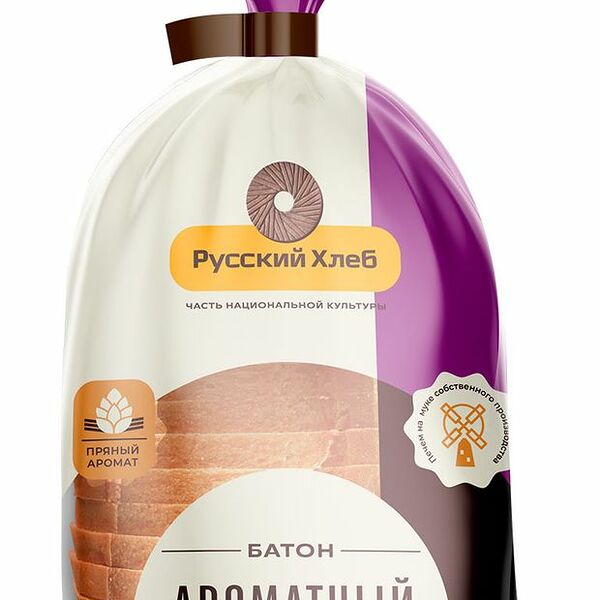 Батон Ароматный Русский хлеб нарезка 380 г