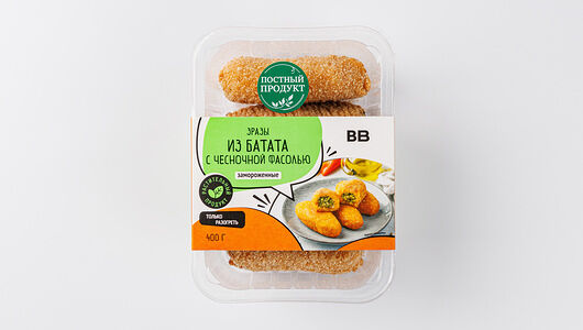 Зразы из батата с чесночной фасолью, заморозка 400г