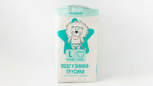Подгузники-трусики L (9-14 кг), 44 шт