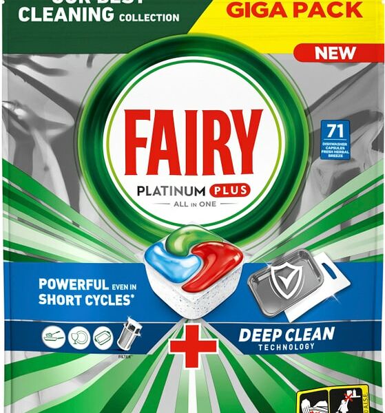 Капсулы для посудомоечной машины Fairy Platinum plus All in One Свежие травы 71шт