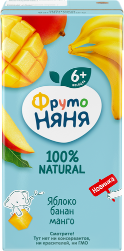 

Нектар ФрутоНяня из яблок бананов и манго 200 мл