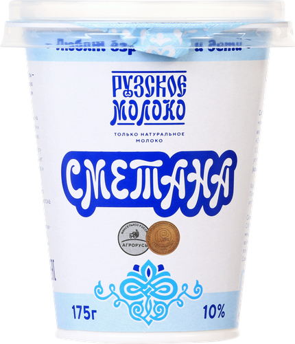 

Сметана Рузское молоко 10% 175 г