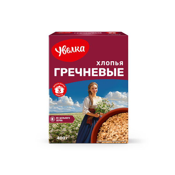 Хлопья Увелка Гречневые 400г