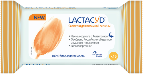 

Салфетки влажные Lactacyd для интимной гигиены 15 шт.