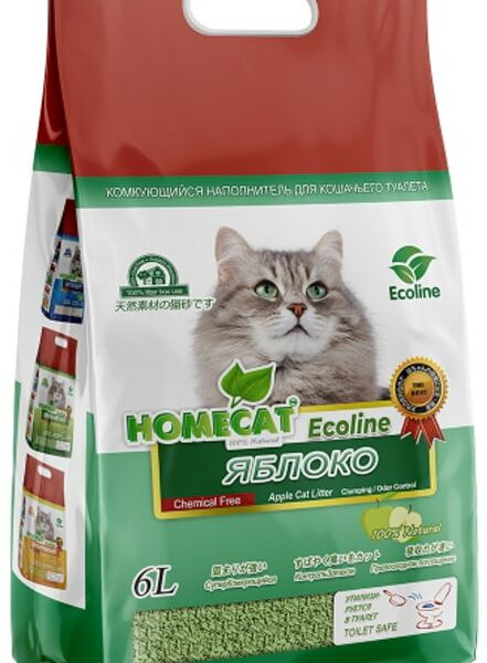 Наполнитель для кошачьего туалета Homecat Ecoline Яблоко 6л