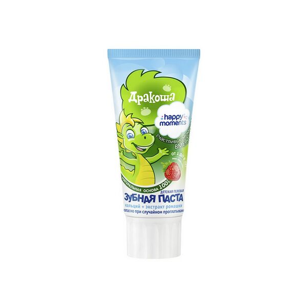Зубная паста ДРАКОША детская гелевая клубника 60мл