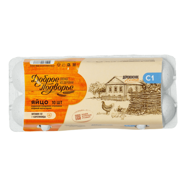 Яйцо куриное Доброе Подворье столовое Деревенское лето С1
