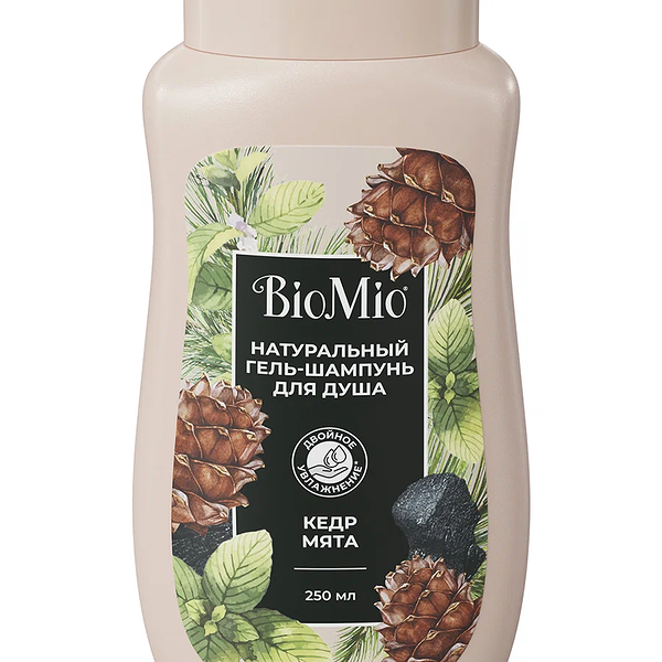 Гель-шампунь для душа мужской BioMio с эфирными маслами мяты и кедра 250 мл