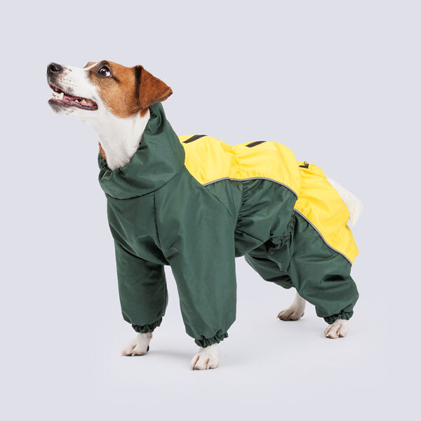 Комбинезон теплый для вестхайленда и джек рассела, 35x40x63 см, банан-авокадо (мальчик)