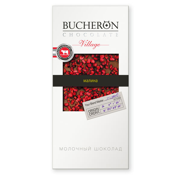 Шоколад молочный с кусочками малины ТМ Bucheron (Бачнор) 100 г