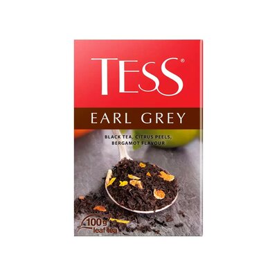 Чай черный Tess Earl Grey с цедрой цитрус и аром бергам лист 100г