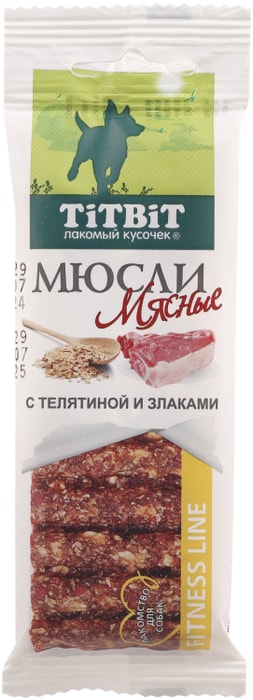 

Мюсли Titbit Fitness с телятиной и злаками 40 г