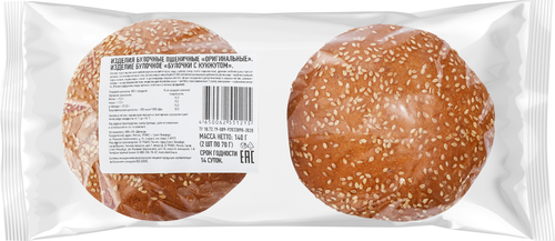 

Булочки Ремесленный Хлеб пшеничные с кунжутом, 140г