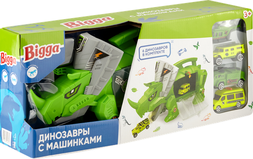 

Набор игровой BIGGA Динозавры с машинками, 11 предметов