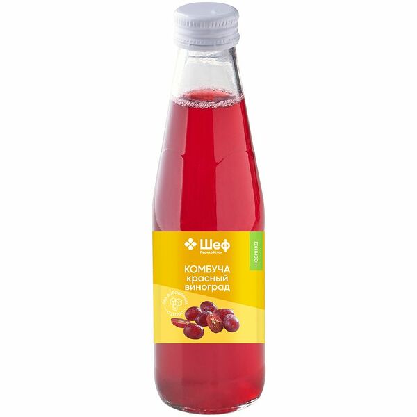 Комбуча Красный виноград Шеф Перекрёсток, 200мл
