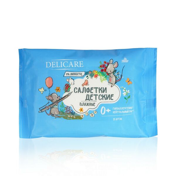 Детские влажные салфетки Delicare 