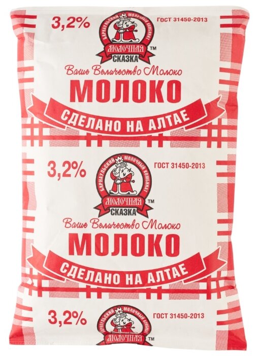 

Молоко Молочная сказка пастеризованное 3.2% 900 г