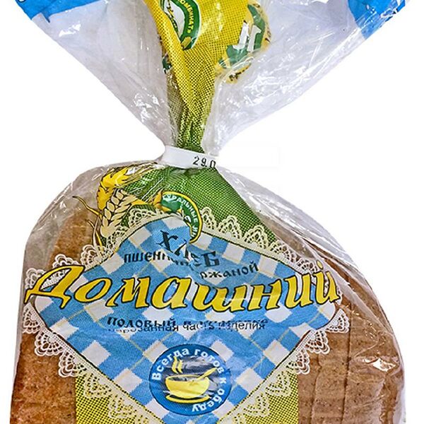 Хлеб Энгельсский Хлебокомбинат Домашний подовый ржано-пшеничный, нарезка