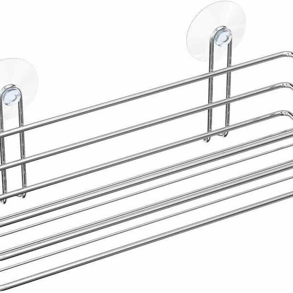 Полка решетка Fora на присосках цвет: хром, 10,5×28×12 см