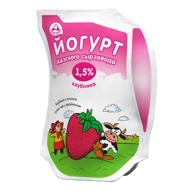

Йогурт Кезский сырзавод клубника 1.5 % 900 г