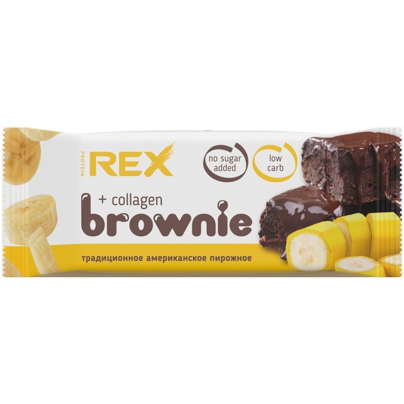 

Батончик протеиновый ProteinRex пирожное Brownie банан с коллагеном 50 г