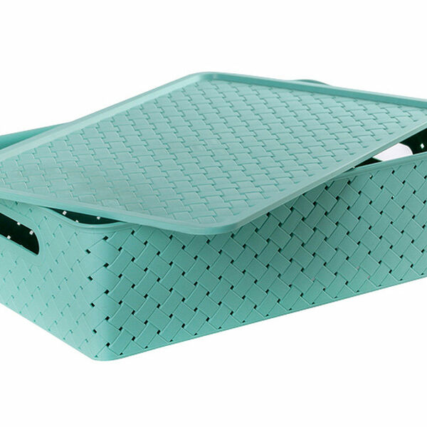 Корзинка Береста 7,5 л 350х245х105 мм с крышкой шалфей ТМ Violet