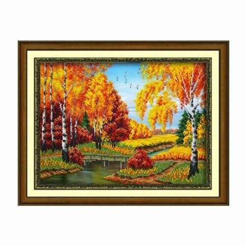 Б1435 Набор для вышивания бисером 'Золотая осень' 28*38 см