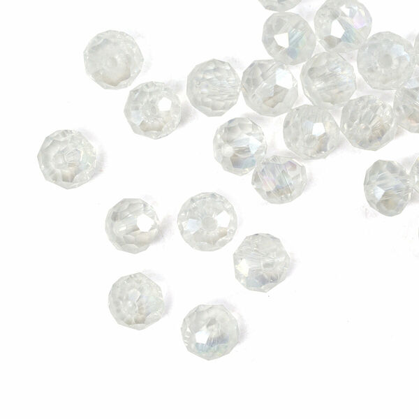 Бусины стеклянные 4*6мм, 30шт/упак Astra&Craft(849 прозрачный АВ)