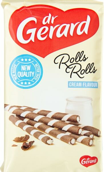 Трубочки вафельные DrGerard с какао со сливочным кремом 112г