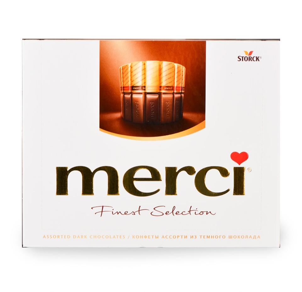 

Набор шоколадных конфет Merci Ассорти Темный шоколад 250 г