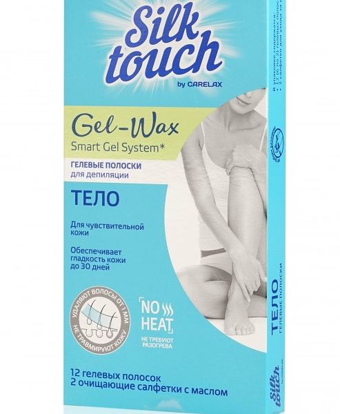 Восковые полоски для депиляции Carelax Silk Touch Gel-Wax для тела 12шт