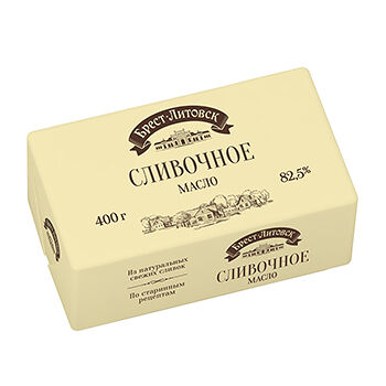 Масло сливочное Брест-Литовск несолёное 82.5%, 400г