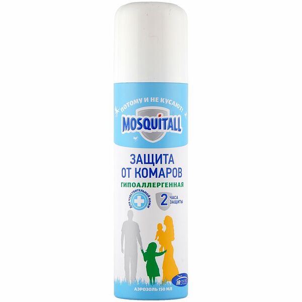 Аэрозоль Mosquitall Гипоаллергенная защита от комаров