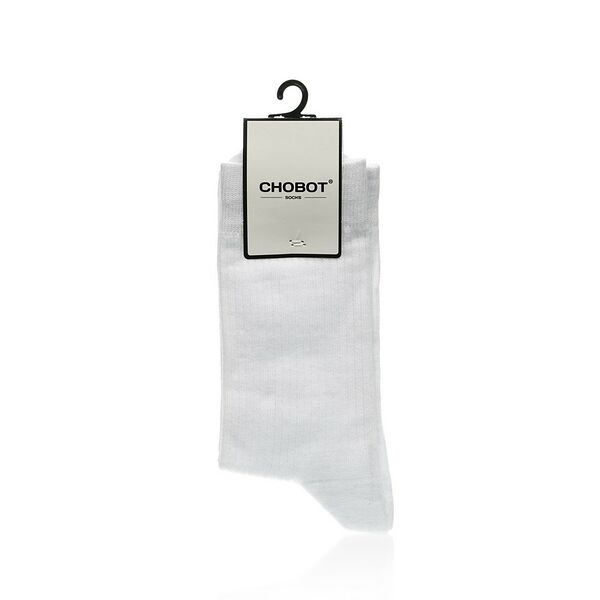 Мужские однотонные носки Chobot 4221-003 , Белый , р.27-29