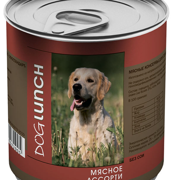 Корм консервированный для собак ДОГ ЛАНЧ Мясное ассорти