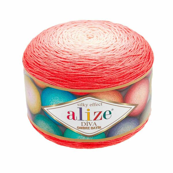 Пряжа Alize 'Diva Ombre Batik' 250г 875м (100% микрофибра акрил)(7381 коралловый)