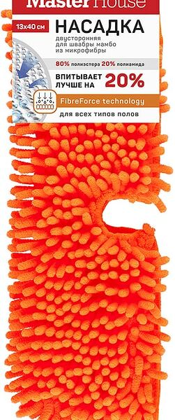 Насадка для швабры MasterHouse Мамбо из микрофибры 13*40см