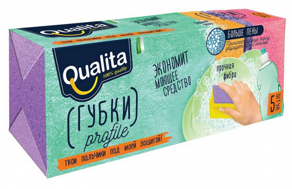 Губки кухонные профилированные ТМ Qualita (Куалита)