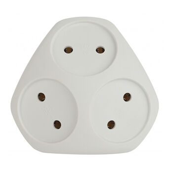 Разветвитель электрический Эра SPx-3-W на 3 розетки без заземления 10а белый, Россия