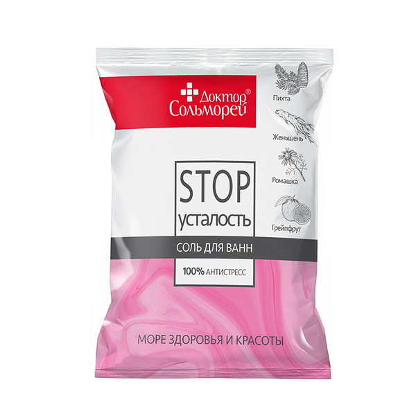 Соль для ванн Доктор СольМорей СТОП-усталость 500 г