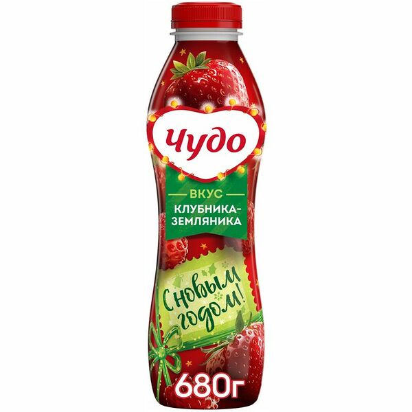 Йогурт фруктовый Чудо клубника-земляника 1.9%, 680г