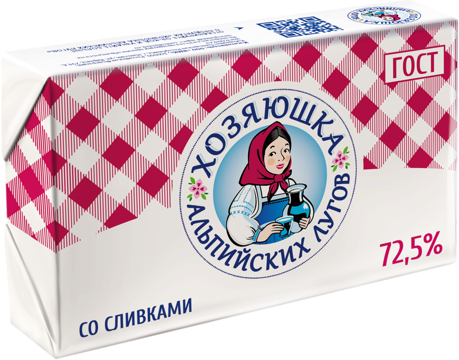 

Спред растительно-сливочный Хозяюшка альпийских лугов 72,5%, с змж 180 г