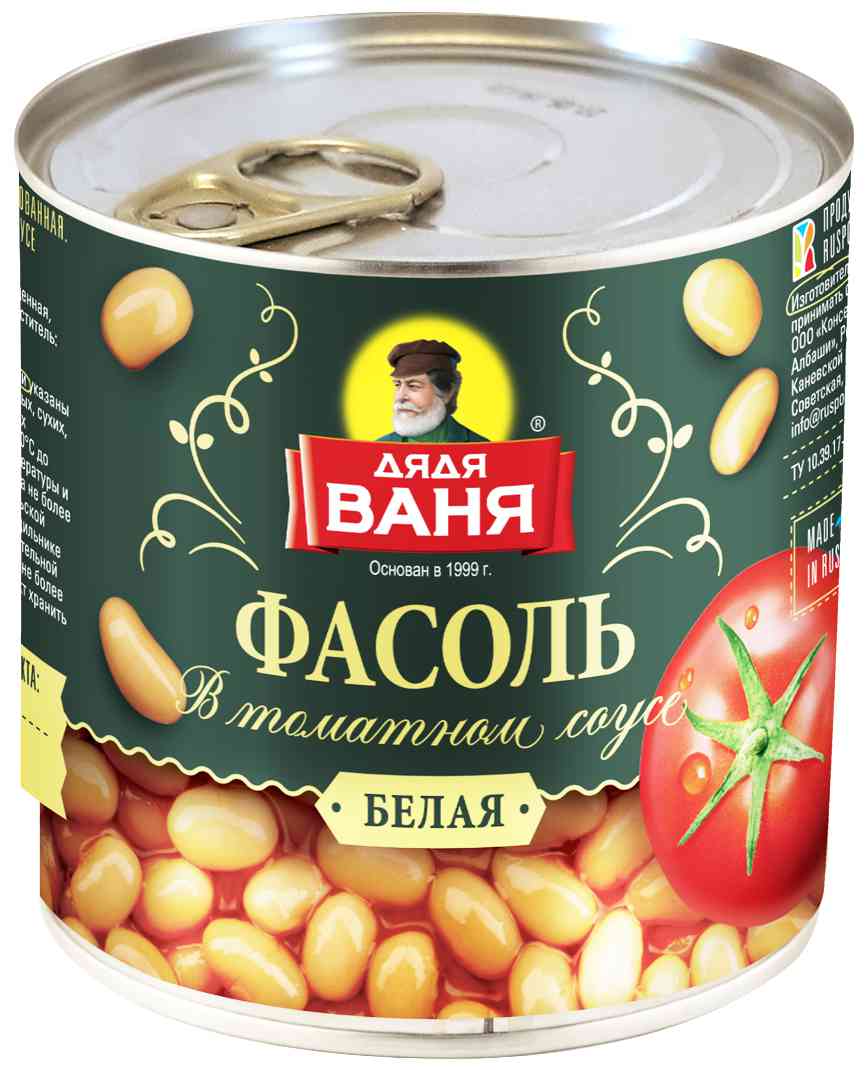 

Фасоль белая Дядя Ваня в томатном соусе 400 г