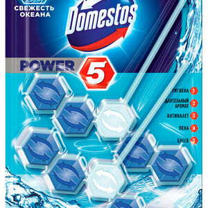 Блок для очищения унитаза Domestos Power 5 Свежесть Океана, 2 шт.