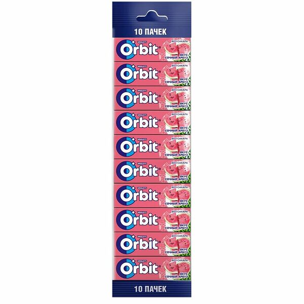 Жевательная резинка Orbit Сочный арбуз, 10 пачек