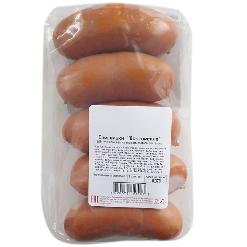 

Сардельки Дороничи Узелки Докторские Классические 370 г