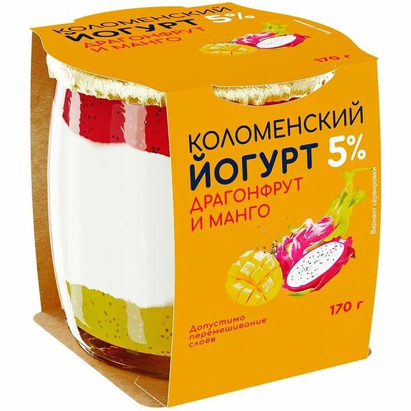 Йогурт Коломенский Манго 5%, 170г