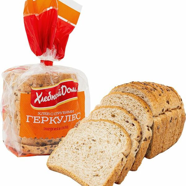 Хлеб Хлебный Дом Геркулес с отрубями половинка нарезка, 250г