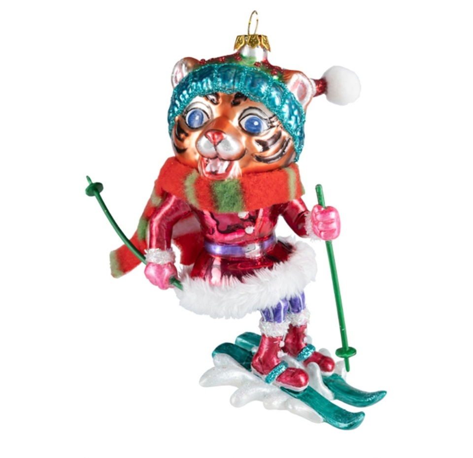 

Игрушка для елки Коллекция Традиции Holiday Classics, Тигрица Слалом-гигант стекло, 12х6х14 см, Китай